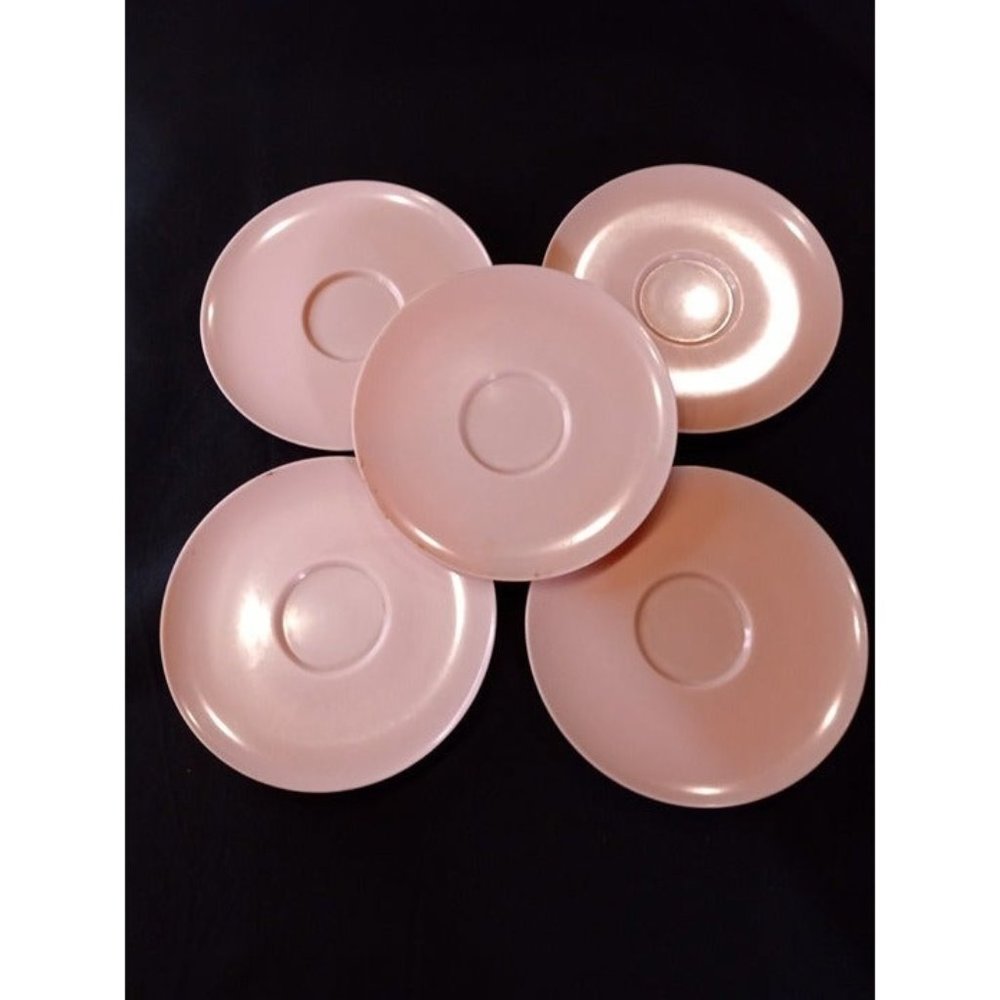 Lucent Dinnerware Vintage Pale Pink Small Plates 6" -SCUFFS,‎ MARKS (9d2)